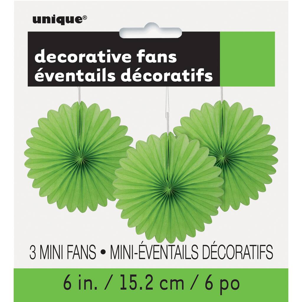 Lime Green Tissue Paper Decorative Fans Lime Green Party Decorations